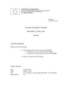 European Commission, Public Health Directorate, C4 Health Determinants, L-2920 Luxembourg