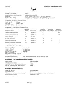 Text1 MATERIAL SAFETY DATA SHEET  PRODUCT / MATERIAL: