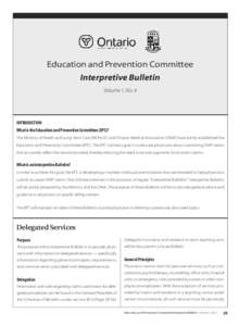 Education and Prevention Committee Interpretive Bulletin Volume 1, No. 4 INTRODUCTION What is the Education and Prevention Committee (EPC)?