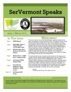 SerVermont Speaks  Issue 1,Winter 2014 In This Issue Page 2