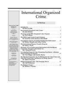 U.S. Attorneys' Bulletin Vol 51 No 05, International Organized Crime