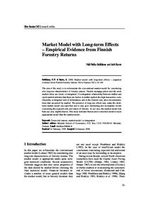 Heikkinen and Kanto Silva Fennica[removed]research articles  Market Model with Long-term Effects – Empirical Evidence from Finnish Forestry Returns