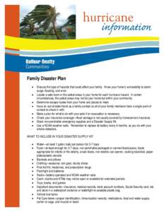 Family Disaster Plan • • • • •