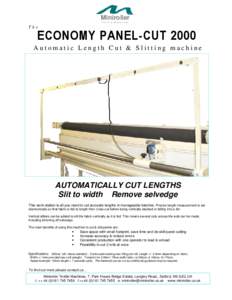 Miniroller Textile Machines The  ECONOMY PANEL-CUT 2000