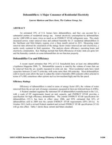 Dehumidifier / Measurement / Kilowatt hour / Energy Star / Units of energy / Refrigerator / American Council for an Energy-Efficient Economy / Home appliances / Technology / Environment of the United States