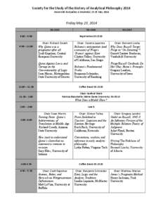 Program and Schedule - SSHAP 2014