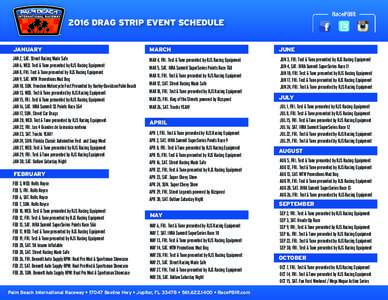 2016 DRAG STRIP EVENT SCHEDULE TM JANUARY  MARCH