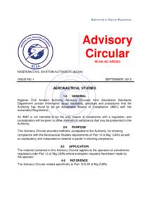 Referenced to Nigeria Regulations  Advisory Circular NCAA-AC-ARD003