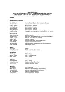 Minutes of the Intellectual Property Office Steering Board (SB) 22 January 2009 at Concept House, Newport