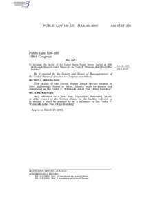 PUBLIC LAW 109–185—MAR. 20, [removed]STAT. 293 Public Law 109–185 109th Congress