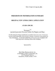 Pyrimidines / Thiophenes / Zoology / Animal diseases / Antiparasitic agents / Pyrantel pamoate / Uncinaria stenocephala / Toxocara canis / Toxascaris leonina / Nematodes / Medicine / Biology