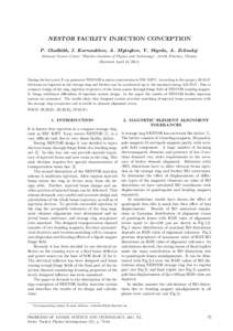 NESTOR FACILITY INJECTION CONCEPTION P. Gladkikh, I. Karnaukhov, A. Mytsykov, V. Skyrda, A. Zelinsky∗ National Science Center ”Kharkov Institute of Physics and Technology”, 61108, Kharkov, Ukraine (Received April 1