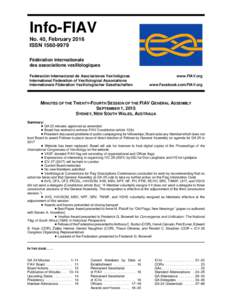 Info-FIAV No. 40, February 2016 ISSNFédération internationale des associations vexillologiques Federación Internacional de Asociaciones Vexilológicas