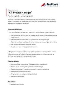    We zoeken een ‘ICT Project Manager’ Voor het begeleiden van klantenprojecten