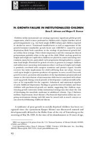 IV. GROWTH FAILURE IN INSTITUTIONALIZED CHILDREN