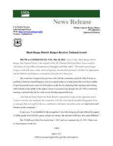 News Release U.S. Forest Service Gila National Forest Web: http://www.fs.usda.gov/gila/ Twitter: @gilanforest