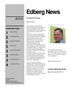 . . . Edberg News May/June 2011