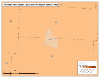 2013 Total Population by Census Block for Bayard, Nebraska Area  596 ´