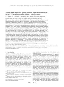 JOURNAL OF GEOPHYSICAL RESEARCH, VOL. 108, NO. D9, 4288, doi:[removed]2002JD002360, 2003  Aerosol single scattering albedo retrieved from measurements of surface UV irradiance and a radiative transfer model J. L. Petters,