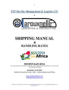 1  TST On-Site Management & Logistics CC &  SHIPPING MANUAL