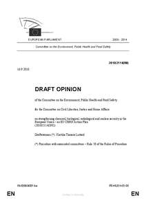 [removed]EUROPEAN PARLIAMENT Committee on the Environment, Public Health and Food Safety[removed]INI)