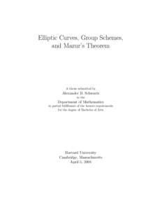 Elliptic Curves, Group Schemes, and Mazur’s Theorem