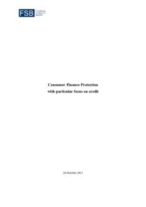 FSB Report on Consumer Finance Protection