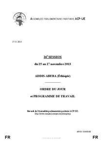 ASSEMBLEE PARLEMENTAIRE PARITAIRE ACP-UE[removed]26e SESSION du 25 au 27 novembre 2013