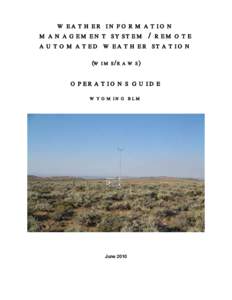 weather information management system / remote automated weather station (wIMS/RAwS)  OpERATIONS GUIDE