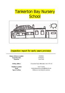|Skip Navigation|  Tankerton Bay Nursery School  Inspection report for early years provision