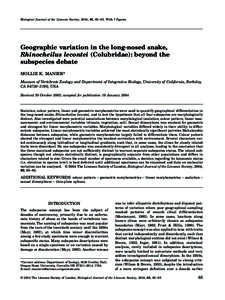 Blackwell Science, LtdOxford, UKBIJBiological Journal of the Linnean Society0024-4066The Linnean Society of London, 2004? Original Article GEOGRAPHIC VARIATION IN R. LECONTEI
