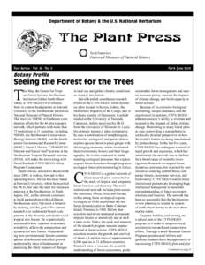 Department of Botany & the U.S. National Herbarium  The Plant Press New Series - Vol[removed]No. 2  April-June 2012