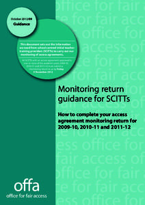 OFFA[removed]monitoring return guidance for SCITTS