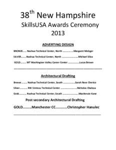 th  38 New Hampshire SkillsUSA Awards Ceremony 2013 ADVERTING DESIGN