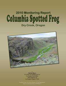 Oregon spotted frog / Dry Creek / Zoology / Rana / Columbia Spotted Frog / Frog