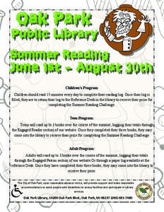 Library / Log / Library science / Summer Reading Challenge / Library reference desk