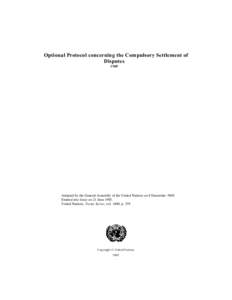 Optional Protocol concerning the Compulsory Settlement of Disputes, 1969