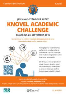 JESENNÁ 5-TÝŽDŇOVÁ SÚŤAŽ  KNOVEL ACADEMIC CHALLENGE SA ZAČÍNA 28. SEPTEMBRA 2015