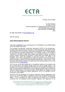 DRAFT LETTER FROM ECTA TO ICANN