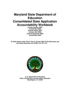 Maryland Consolidated State Application Accountability Workbook (MSWORD)