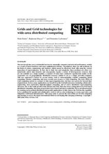 Grids and Grid technologies for wide-area distributed computing