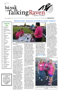 September 2012 Vol. 6, Issue 8  Quileute team raised over $10,000 for cancer research