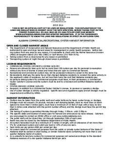 STATE OF ALABAMA DEPARTMENT OF CONSERVATION AND NATURAL RESOURCES POST OFFICE BOX 189 DAUPHIN ISLAND, ALABAMA[removed]TEL[removed]FAX[removed]