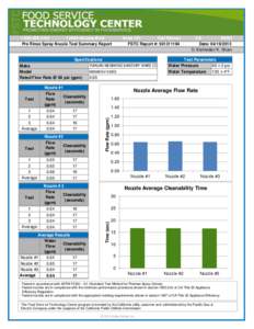 [removed]12949 Alcosta Blvd Pre Rinse Spray Nozzle Test Summary Report Suite 101 San Ramon