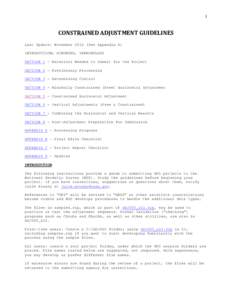 1  CONSTRAINED ADJUSTMENT GUIDELINES Last Update: November[removed]See Appendix D) INTRODUCTION; ACRONYMS, TERMINOLOGY SECTION 1 – Materials Needed to Submit for the Project