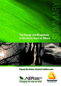 SUMMARY  the Range and Magnitude of Alcohol’s harm to others  Beyond the drinker: Alcohol’s hidden costs