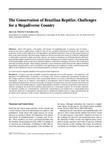 The Conservation of Brazilian Reptiles: Challenges for a Megadiverse Country MIGUEL TREFAUT RODRIGUES