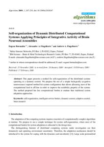 Self-organization of Dynamic Distributed Computational Systems Applying Principles of Integrative Activity of Brain Neuronal Assemblies