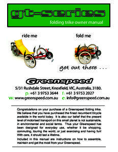 folding trike owner manual ride me fold me[removed]Rushdale Street, Knoxfield, VIC, Australia, 3180.