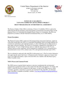 United States Department of the Interior BUREAU OF INDIAN AFFAIRS HOPI AGENCY P. O. Box 158 Keams Canyon, AZ[removed]IN REPLY REFER TO: